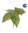GloboStar® CALADIUM 78218 Τεχνητό Φυτό Καλάδιο - Μπουκέτο Διακοσμητικών Φυτών - Κλαδιών με Φύλλωμα Πράσινο - Κίτρινο - Κόκκινο Υ23cm
